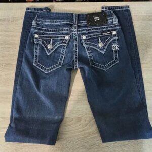 MISS ME | RHINESTONE FITTED SKINNY JEAN SIZE 23